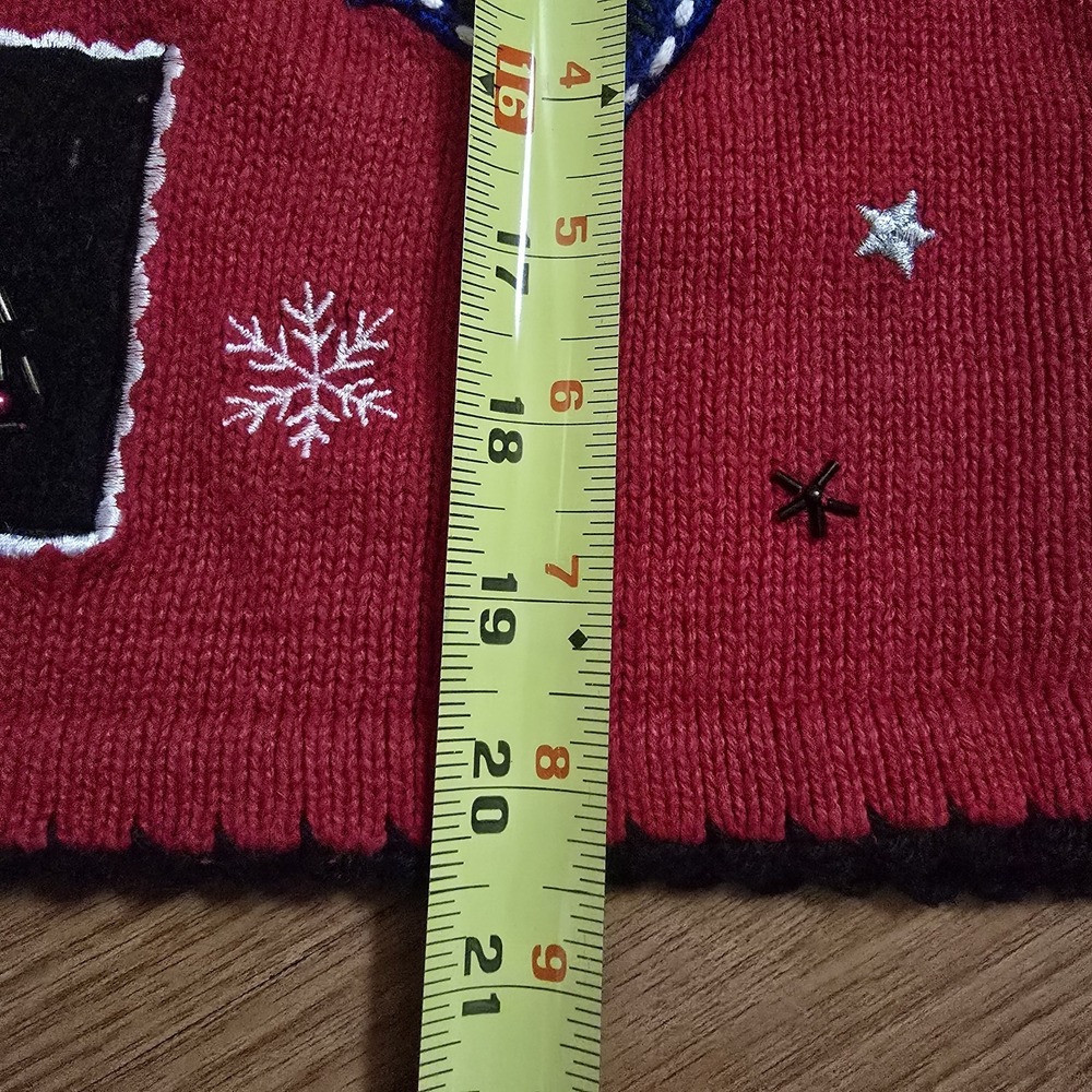 VTG Women's Sz Medium Button Up Christmas Ugly Sweater Ramie Cotton Boxy *Flawed - Picture 15 of 15